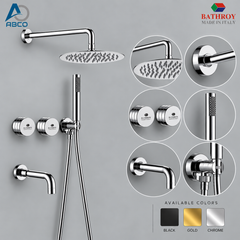 Concealed Shower Mixer Set Chrome Italy Prime Bathroy - خلاط دفن مخفي كروم ايطالي برائم باثروئي