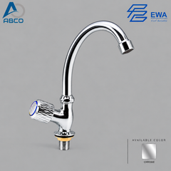 Basin Tap Movable Chrome OM Handle EWA بزبوز واقف مغسلة كروم موديل OM ايوا