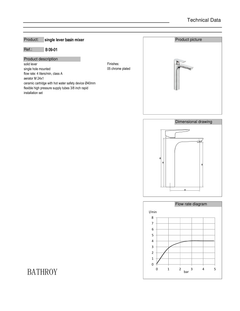 Basin Mixer Long Chrome Italy Bravo Bathroy  خلاط مغسلة طويل كروم ايطالي براوو باثروئي