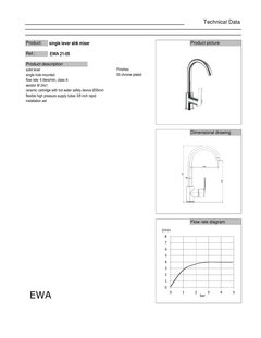 Piller Sink Mixer Automatic Chrome Caro EWA  خلاط مجلى واقف اتوماتيك كروم كارو ايوا