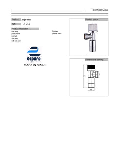 Angle Valve Chrome ES-375 Espano Spain محبس زاوية كروم ES-375 اسباني