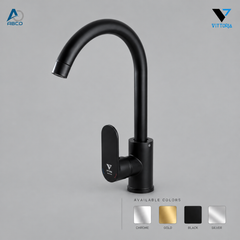 Piller Sink Mixer Automatic Black Zita Italy Vittoria  خلاط مجلى واقف اتوماتيك اسود زيتا ايطالي وتورية