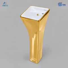 Pedestal Basin One Piece Golden G1033 EWA مغسلة افرنجي قطعة واحد ذهبي G1033 ايوا