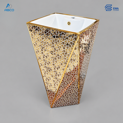 Pedestal Basin One Piece Golden G967 EWA مغسلة افرنجي قطعة واحد ذهبي G967 ايوا