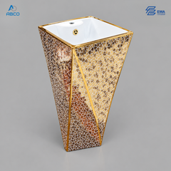 Pedestal Basin One Piece Golden G967 EWA مغسلة افرنجي قطعة واحد ذهبي G967 ايوا