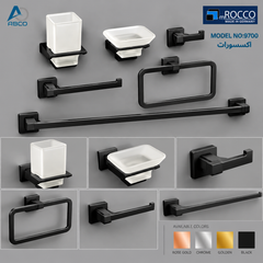 Bathroom Accessories Germany 9700 Black mRocco اكسسوارات حمام الماني 9700 اسود روكو