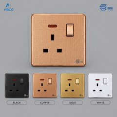 Switch Socket 13A+Neon T1-1-13A EWA فيش ثلاثي بمفتاح مع لمبه T1-1-13A ايوا