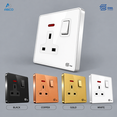 Switch Socket 13A+Neon T1-1-13A EWA فيش ثلاثي بمفتاح مع لمبه T1-1-13A ايوا