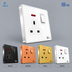 Switch Socket 13A+Neon T1-1-13A EWA فيش ثلاثي بمفتاح مع لمبه T1-1-13A ايوا