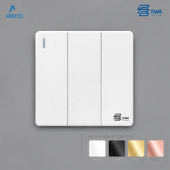 Switch 3 Gang 2 Way T9-3A EWA مفتاح ثلاثي T9-3A ايوا