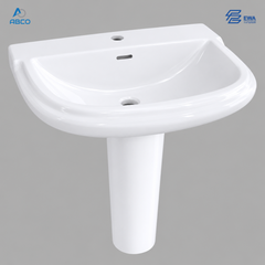 Pedetal Basin White JC-0065 EWA مغسلة افرنجي ابيض JC-0065 ايوا