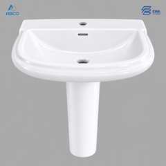 Pedetal Basin White JC-0065 EWA مغسلة افرنجي ابيض JC-0065 ايوا
