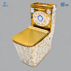 WC Toilet Seat One Piece Decore Silver Metro EWA كرسي مربع كبير التصميم ورد رصاصي ميترو ايوا