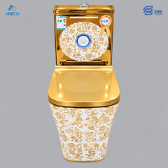 WC Toilet Seat One Piece Decore Silver Metro EWA كرسي مربع كبير التصميم ورد رصاصي ميترو ايوا