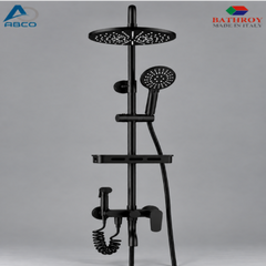 Shower Set With Mixer Black Modica M-101 Italy Bathroy خلاط دش طقم كامل اسود موديكا M-101 ايطالي باثروئي