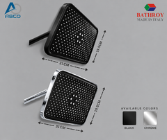 Shower Head & Arm Set Square 19.5cm Roof BS-102 Italy Bathroy دراع و طاسة دش مربع 19.5 سم روف BS-102 ايطالي باثروئي