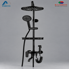 Shower Set With Mixer Black Modica M-101 Italy Bathroy خلاط دش طقم كامل اسود موديكا M-101 ايطالي باثروئي