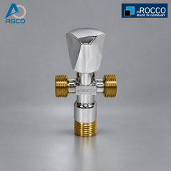 Angle Valve Brass Dual Outlet 1/2*1/2 Germany mRocco محبس زاوية نحاس مجوز 1/2*1/2 الماني روكو
