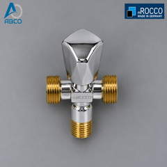 Angle Valve Brass Dual Outlet 1/2*1/2 Germany mRocco محبس زاوية نحاس مجوز 1/2*1/2 الماني روكو